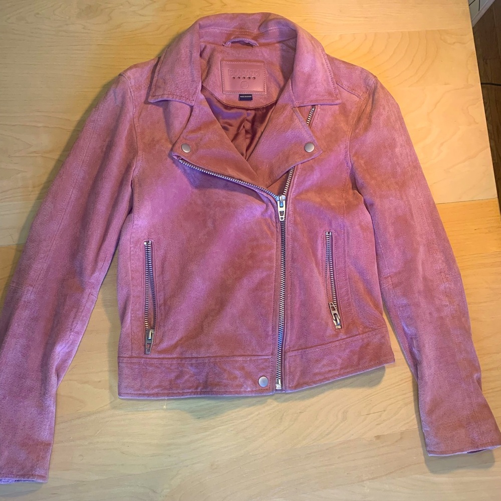 BLANK NYC 100% pink leather moto jacket XS
